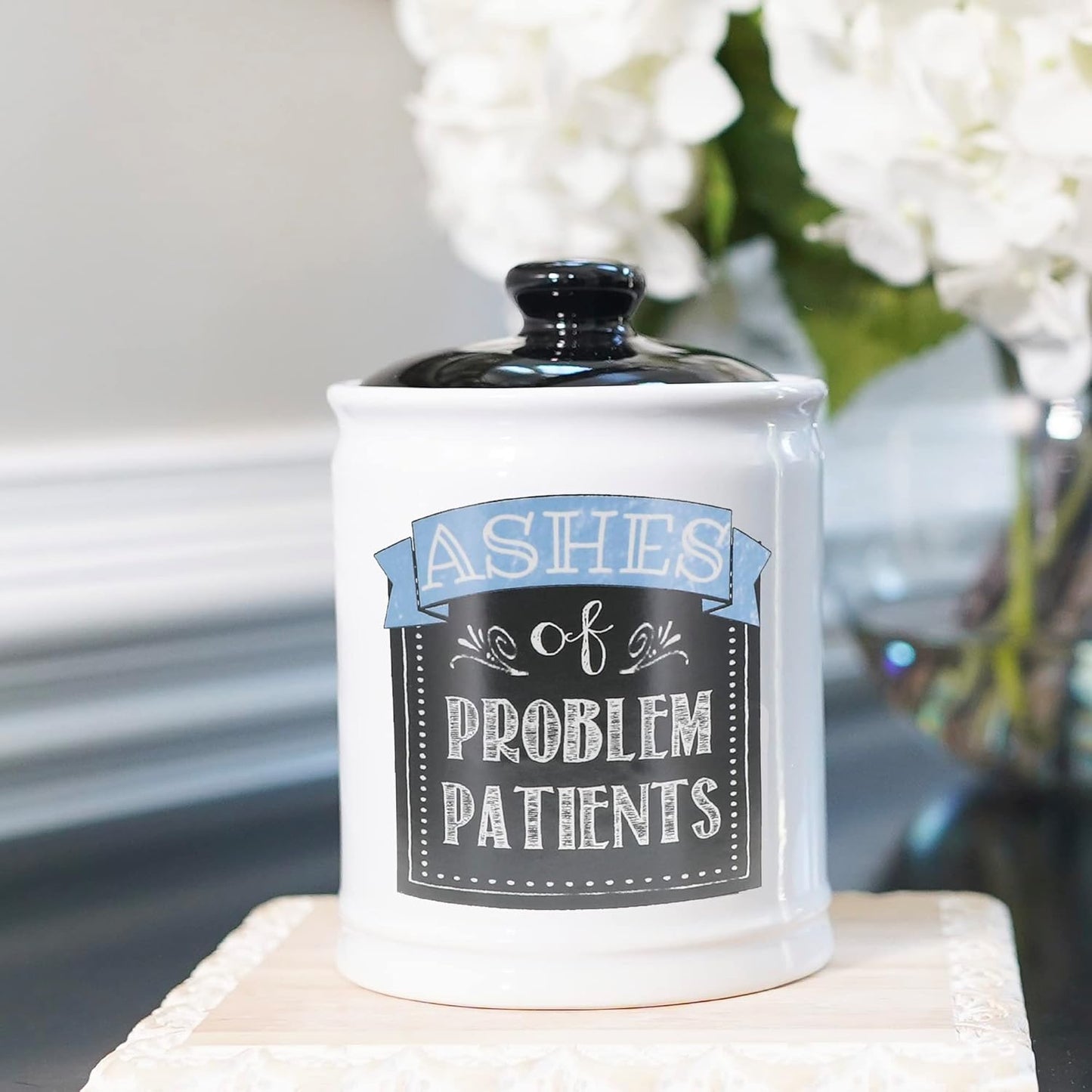 Cottage Creek Jars | Ashes of Problem Patients Funny Ceramic Jar for Doctors, Nurses, and Medical Staff, Stocking