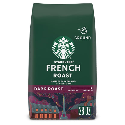 Starbucks Ground Coffee - Dark Roast for Hot or Iced Beverages | French Roast, 28 oz
