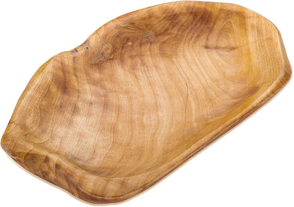 Top Plaza Wood Fruit Bowl, Storage Baskets for Bread, Fruit, Snacks, Unique Irregular Wooden Art Decor for Kitchen