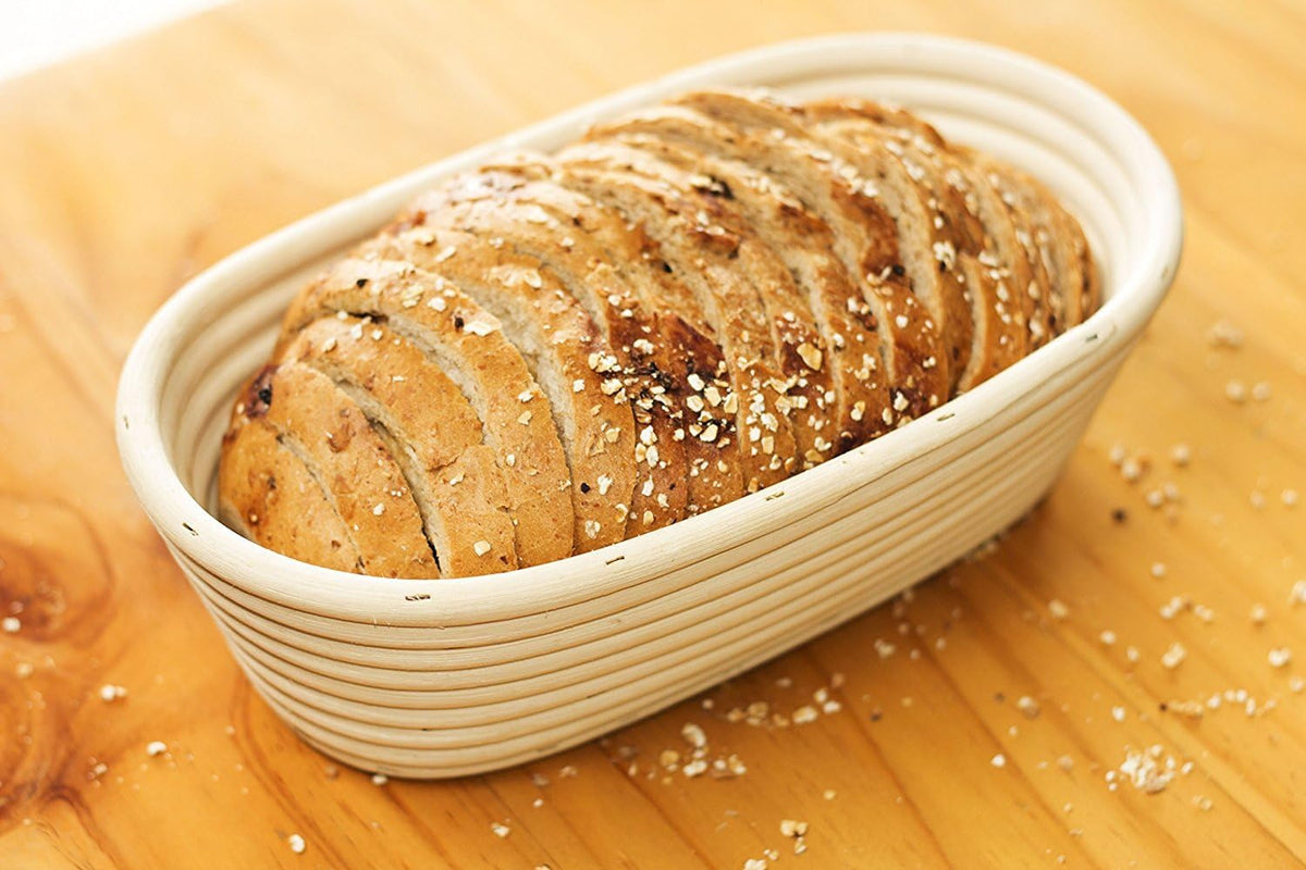 BetterJonny 11 inch Long Oval Banneton Bread Proofing Basket, Sourdough Starter Kit