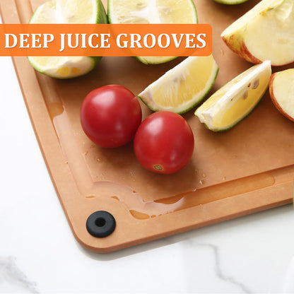 Barenthal Cutting Boards for Kitchen Dishwasher - 2PC Cutting Board Set Double-Sided with Non-Slip Feet and Juice Groove Composite Chopping Board for Kitchen Knife Friendly Cut Meat, Fruit,Vegetable