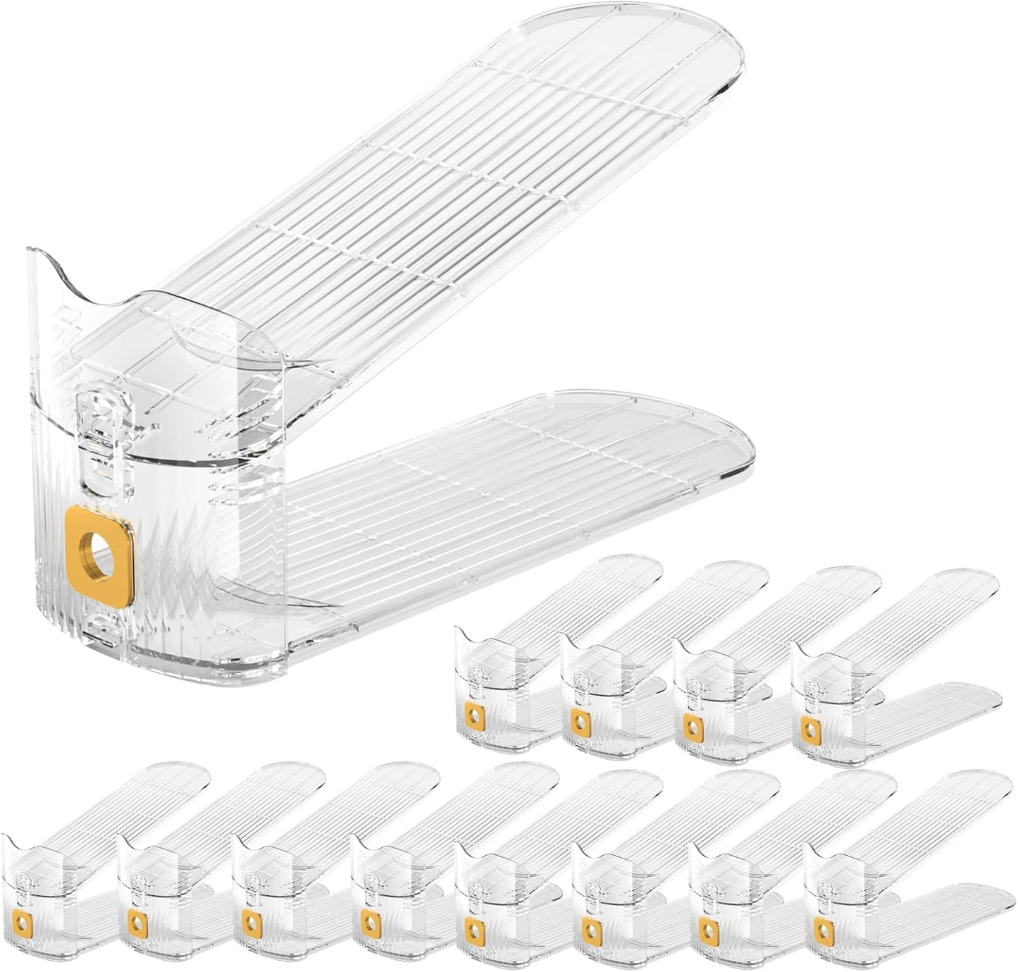 12PACK Closet Clear Shoe Slot Organizers Shoe Stacker Rack Organizer for Adjustable Shoes Holders Space Saver Zapateras