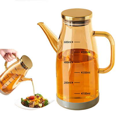 SQDWYGUO 2025 Oil Dispenser Bottle with Drip Free Spout Food Grade Oil Vinegar Cooking Sprayer Kitchen Glass Container Bottles (600 ML)
