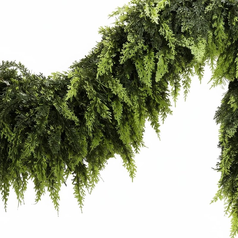 9 FT Christmas Cedar Garland, Real Touch Soft & Thickness Greenery Pine Garland for Mantle Table Fireplace Outdoor Indoor Christmas Decorcorations