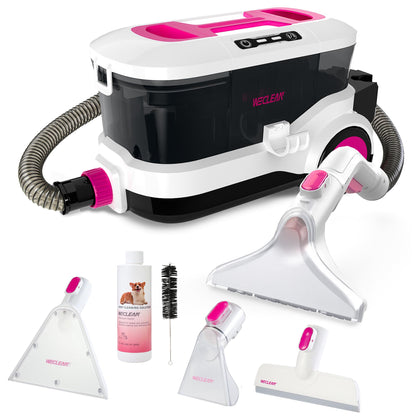WECLEAN C4 Portable Carpet Cleaner Machine, Stand Up Upholstery Cleaner with 18KPa Powerful Suction, 800W Spot Cleaner for Pet Stains, Carpet, Rug, Couch and Car Interior, Dual Tank System, Pink