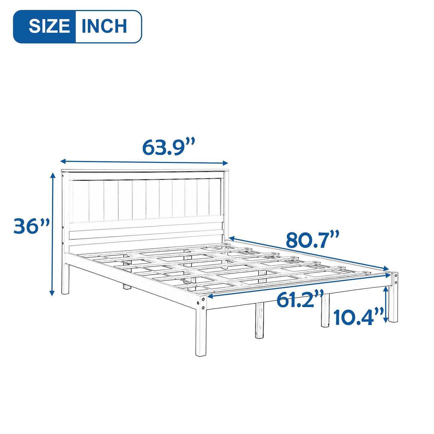 Jintop Queen Size Platform Bed Frame with Headboard,Bedroom Stylish Bed W/Wood Slat Support & No Box Spring Required,Easy to Assemble,for Kids Teens Girls Boys,Espresso