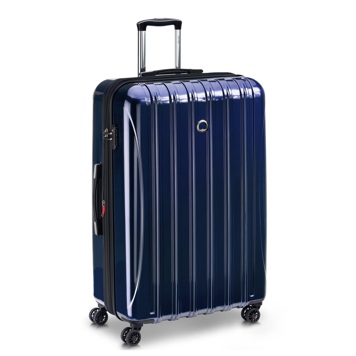 DELSEY PARIS Helium Aero Hardside Expandable Luggage with Spinner Wheels, Blue Cobalt, Checked-Large 28 Inch