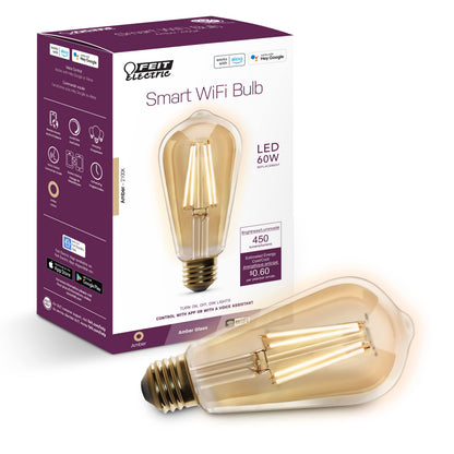 Feit Electric Smart Light Bulbs, 2.4Ghz WiFi Light Bulbs, No Hub Needed, Works with Alexa and Google, Dimmable 60 Watt = LED 9W, OM60/950CA/AG/3, 5000K Day Light, 3 Pack