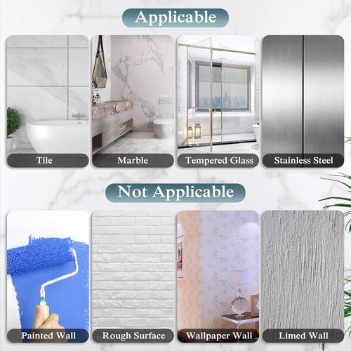 EAGMAK Transparent Shower Caddy - No Drilling Adhesive Soap Holder | 2 Pack Bathroom & Kitchen Storage