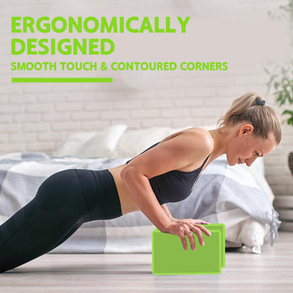 Yoga Block - Supportive Latex-Free Eva Foam - Soft Non-Slip Surface with Beveled Edges for Yoga, Pilates, Meditation - Yoga Accessories for Stability, Balance, Deepen Stretches