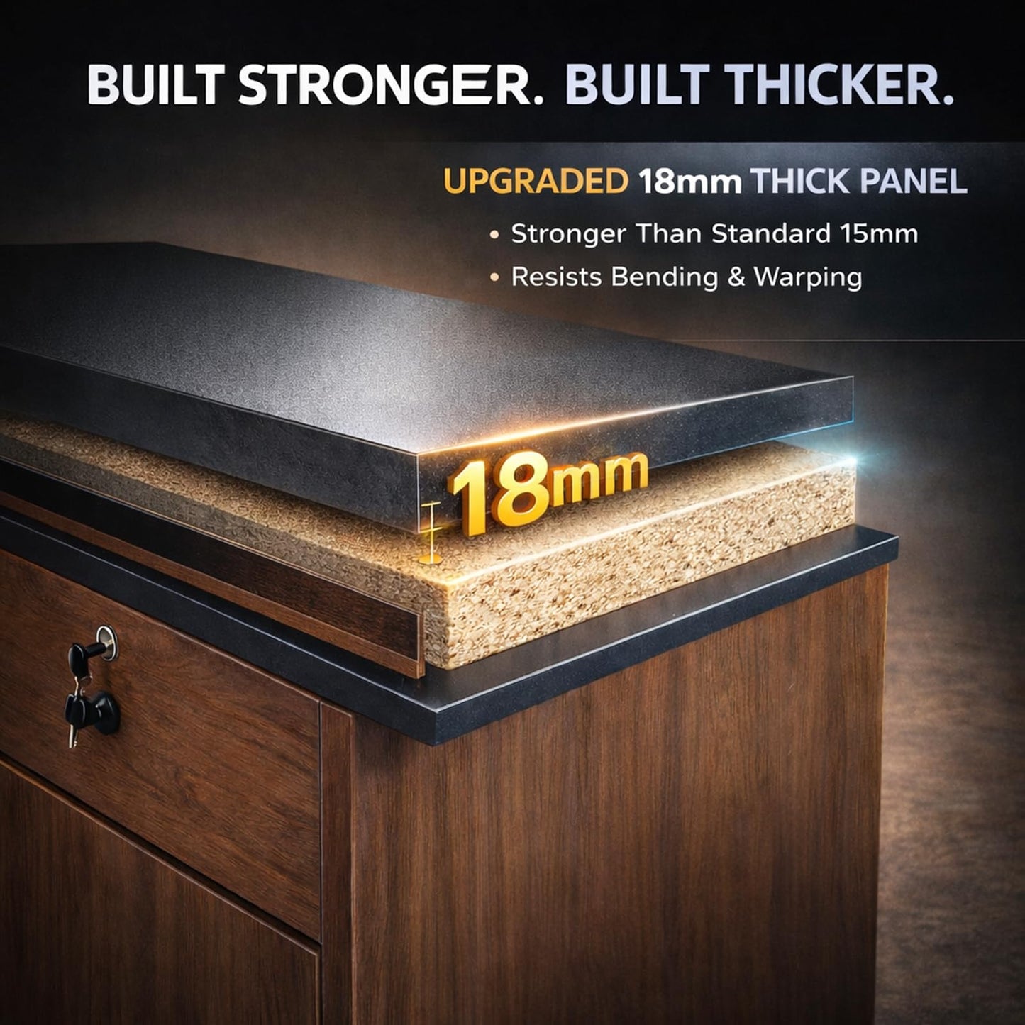 Modern Reception Desk with Storage Drawer & Counter Shelf, 39.4" Front Counter Reception Table for Office, Salon, Lobby, Retail Store (Walnut, Left Table)