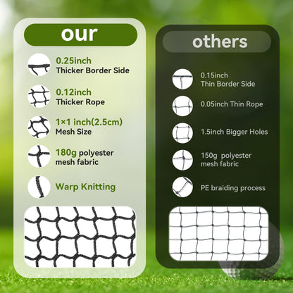 Golf Practice nets for Backyard 15x60ft Driving Real Golf Balls Nylon Netting, Golf Hitting Net for Garage Swing Training, Heavy Duty Sports Netting