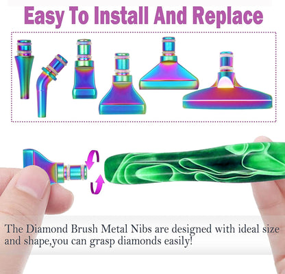 Heyseri Diamond Painting Pens, “Classic Wax Stylus” Diamond Art Pen, Gem Painting Tools Accessories, Gem Art Pen with Metal Tips for 5D Craft Nail