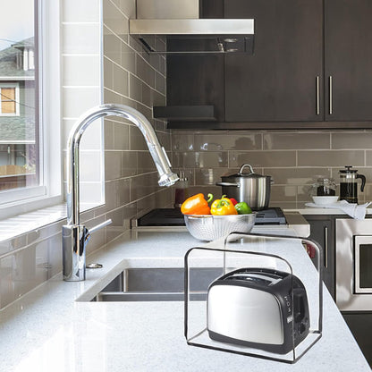QEES Toaster Cover, 2 Slice, Transparent Polyester, Dustproof, Universal Size, Microwave Oven Cover