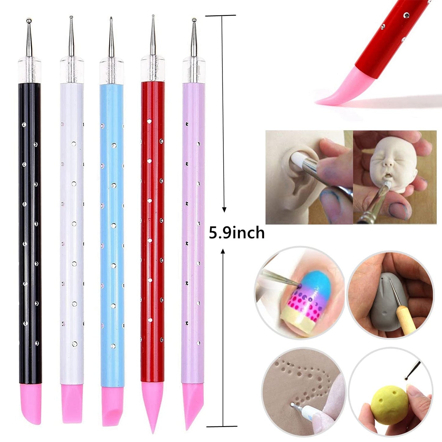 Artzuvs Polymer Clay Tools,25Pcs Pottery Sculpting Tools Set with Plastic Case for Ceramic Modeling Carving Beginners Expert Crafts Club, Dotting,Hobbyists, Artists
