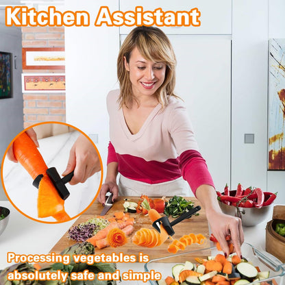 2 Carrot Peeler Pcs Carrot Curler Black Carrot Spiral Shred Slicer Root Vegetables Fruits Slicer Sharpener Garnishing