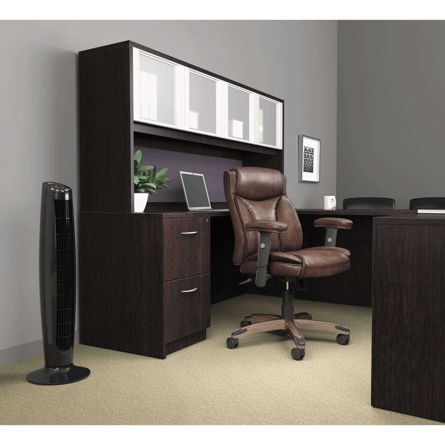 Alera Alera Valencia Series Full Pedestal File, Left Or Right, 2 Legal/Letter-Size File Drawers, Espresso, 15.63" X 20.5" X 28.5"