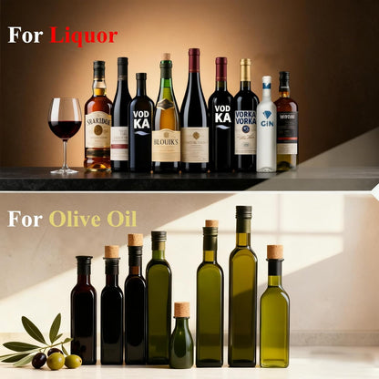 12 Pack Olive Oil Pour Spout with Adapters, Oils Pourer for Olive Oil Dispenser Bottle, Easily Turn Your Bottles into