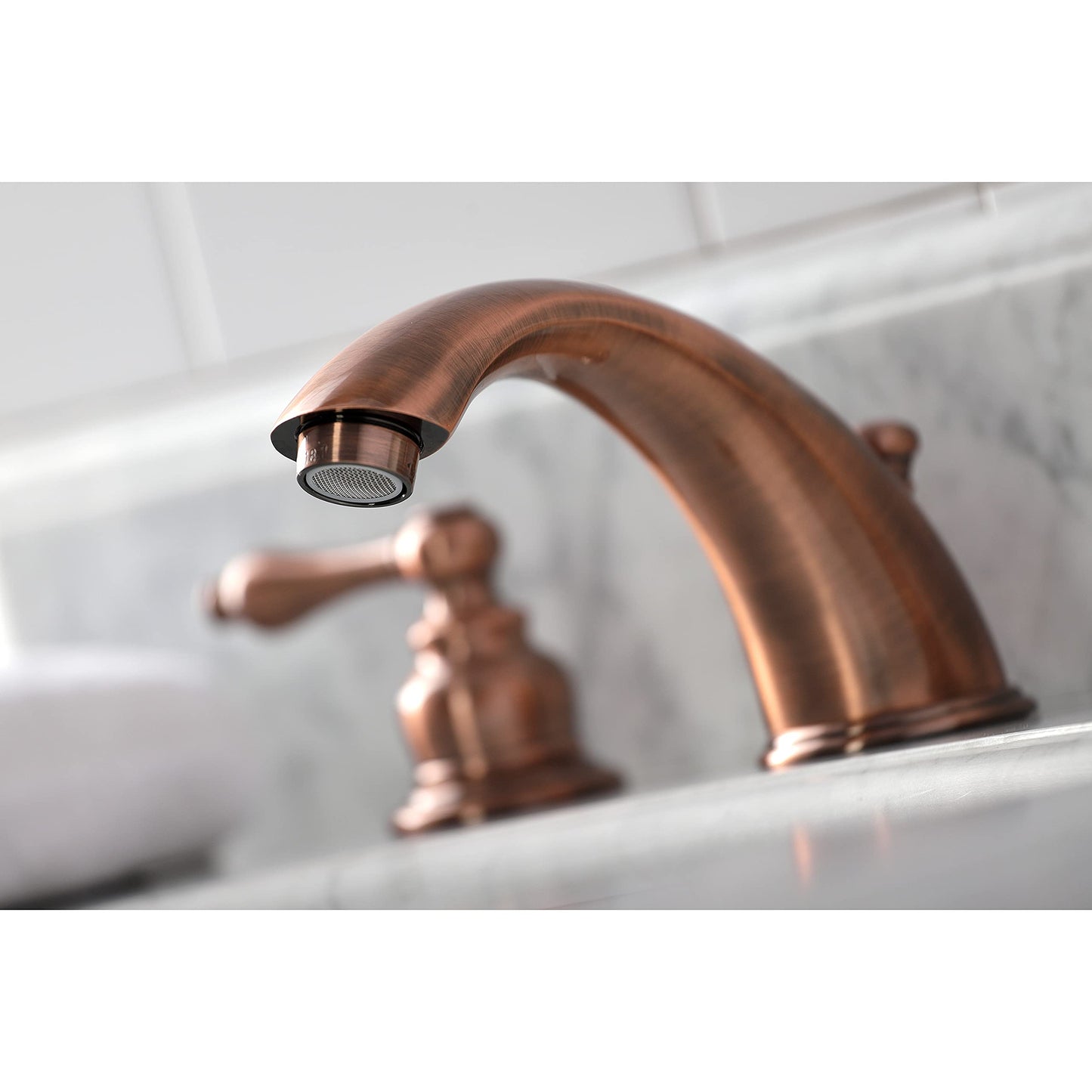 Kingston Brass KB976AL Victorian Widespread Bathroom Faucet, Antique Copper, 10 x 5.75 x 4.06