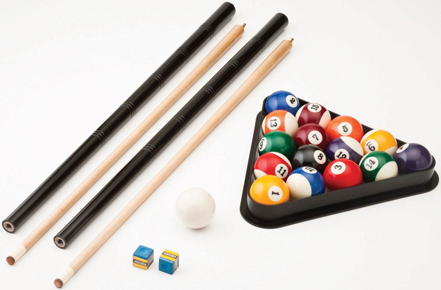 Fat Cat Frisco 7.5 Foot Pool Table, Billiard Table with Accuslate Surface, K66 Bumpers, Oak Finish, Includes Cues and Balls