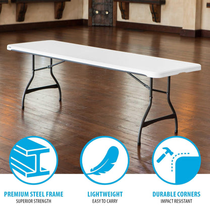 LIFETIME 8-Foot Folding Tables, 4-Pack, White Granite