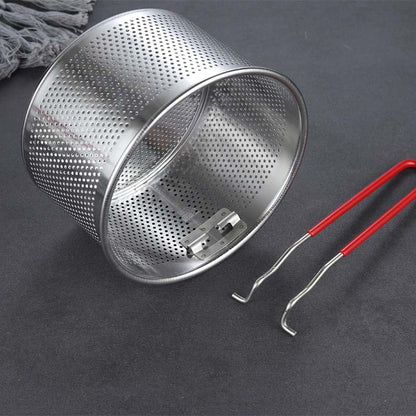 Pasta Strainer Set of 2, Stainless Steel Noodle strainer with Removable Handle Metal Pasta Strainer Basket Deep Fryer Basket, Kitchen Colander for Washing Draining Deep-frying Boiling Steaming