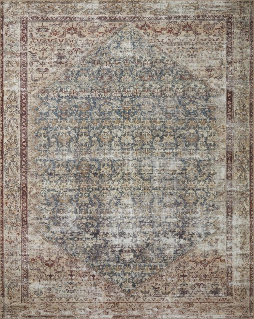 Loloi Amber Lewis Georgie Collection GER-04 Teal/Antique 10'-0" x 14'-0", .19" Pile Height, Area Rug
