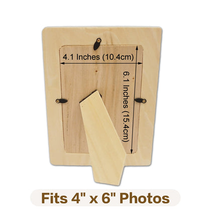 LWR CRAFTS Wooden DIY Photo Frame 4" x 6" Pack of 2