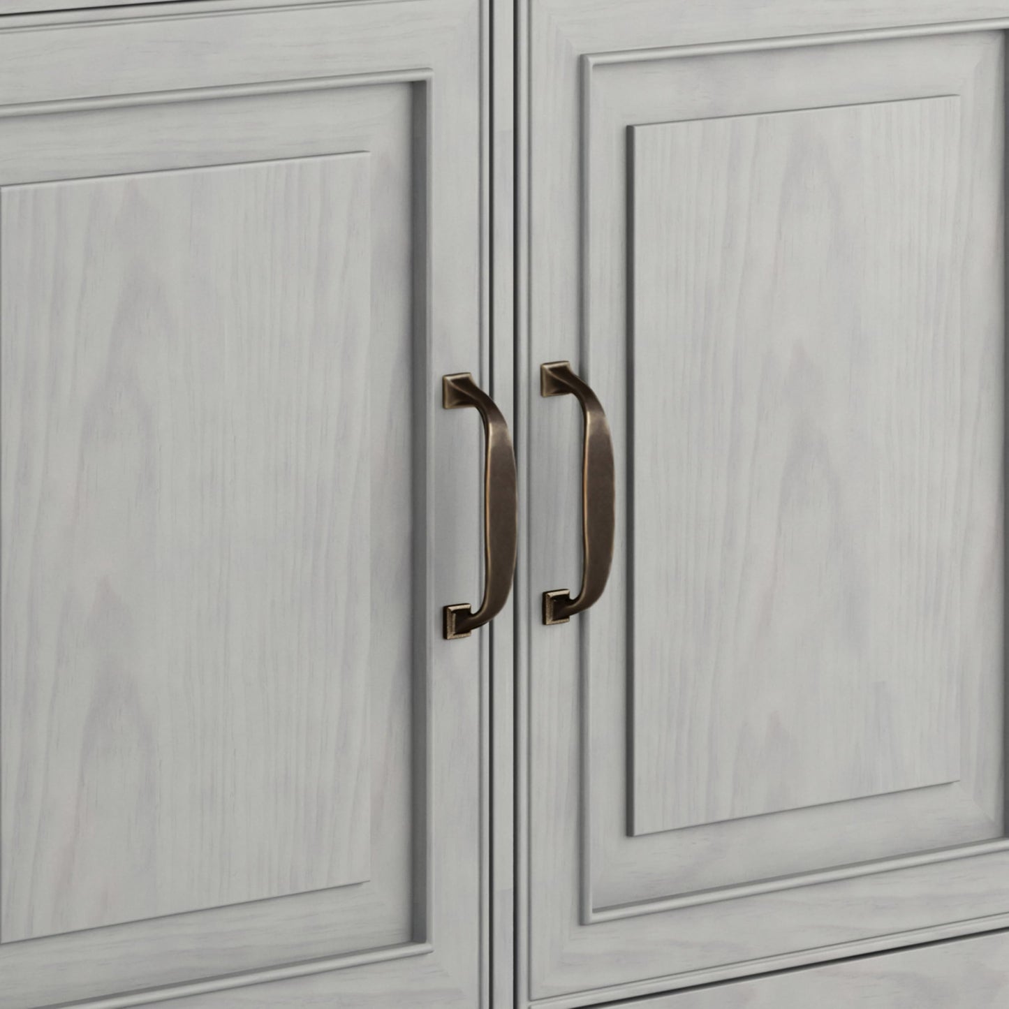 SIMPLIHOME Connaught 40-inch Wide Solid Wood Storage Cabinet in Fog Grey for Entryway, Living Room, Organizer for Hats, Gloves, Shoes, Keys, Slim Design, Traditional Style