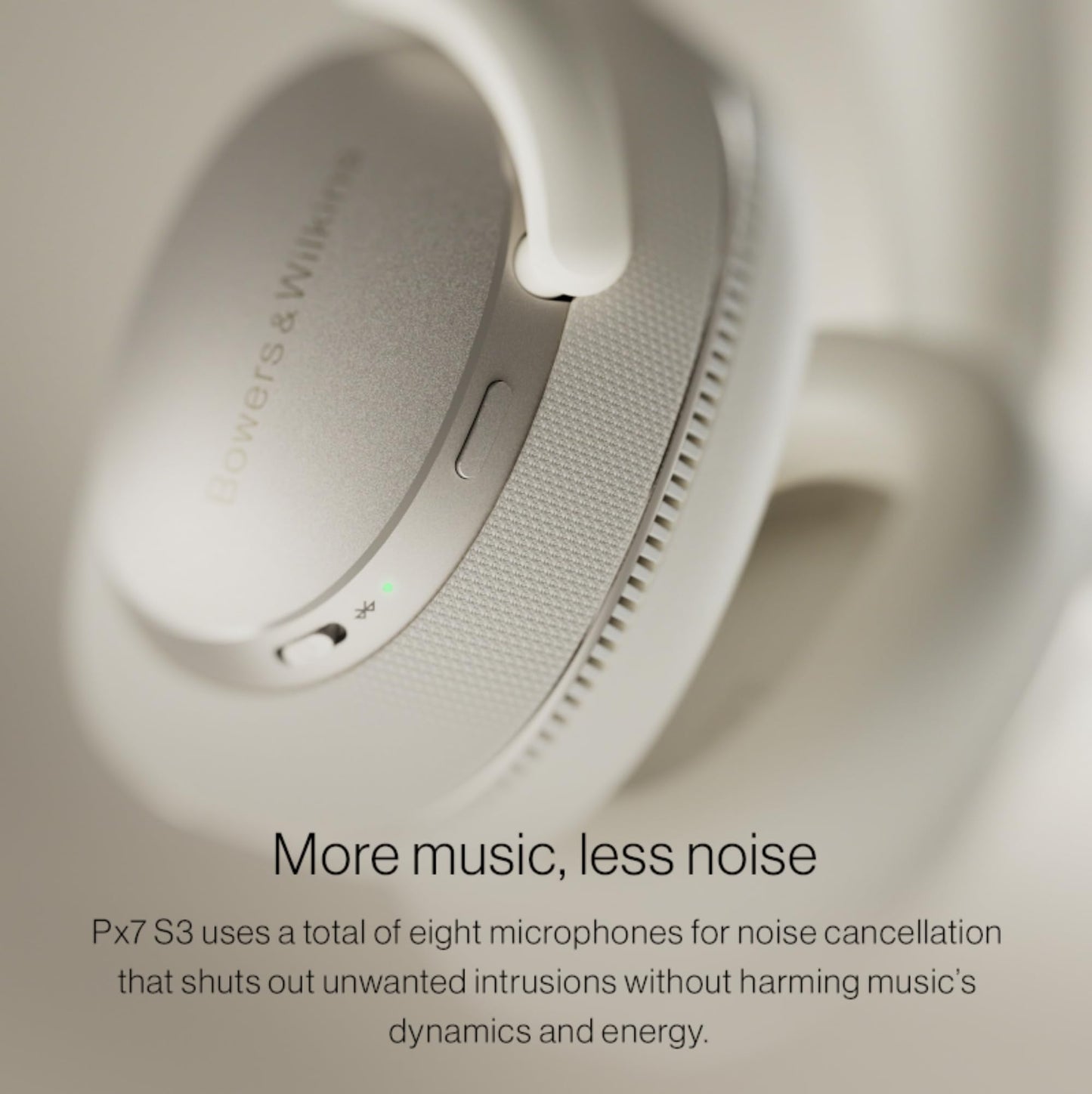 Bowers & Wilkins Px7 S3 Wireless Headphones Over Ear Noise Cancelling, Active Noise Cancelling & Transparency Mode, Hi-Res Sound, Bluetooth, 30-Hr Playtime, Quick Charge, Canvas White