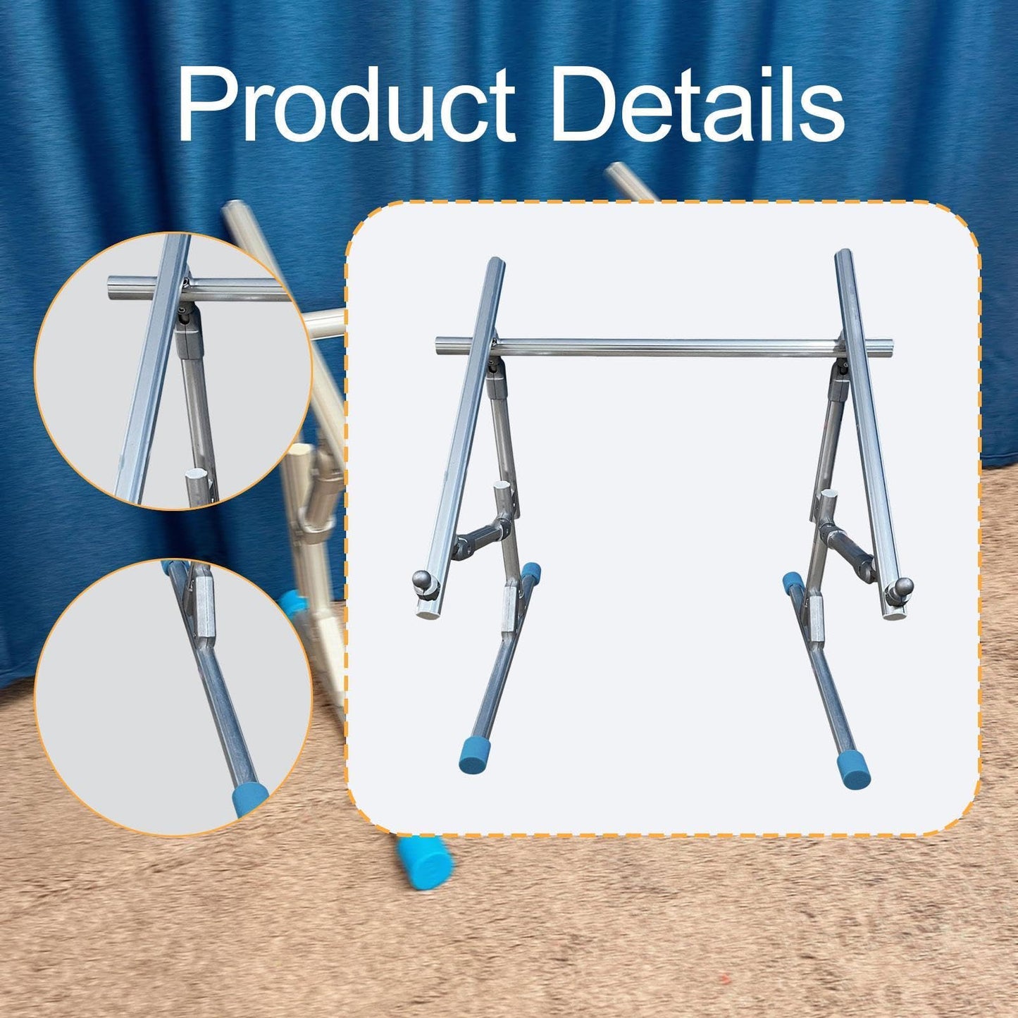 KiBcsLic Embroidery Stitch Stand, Aluminum Alloy, Sturdy, Practical Adjustable, Floor Standing, Embroidery Frame Stand , 1 Bar
