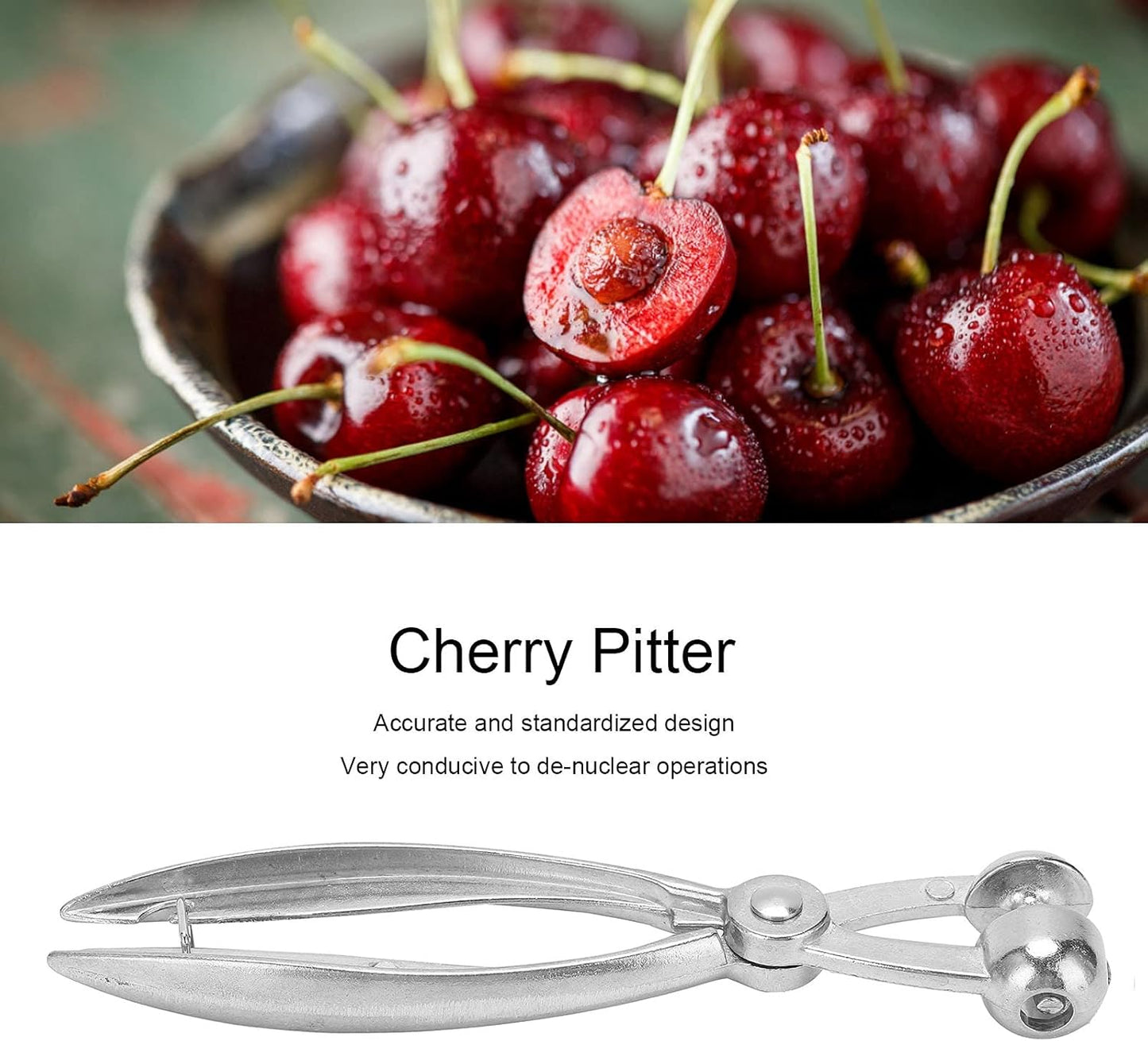 Cherry Pitter Aluminum Alloy Tool, Olive Stone Remover for Kitchen Appliances, Quality Finish Fruit Corer