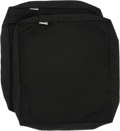 CozyLounge 24"x24"x4" (2 Indoor Outdoor Water Repellent High UV Resistant Patio Chair Cushion Cover (Just Black
