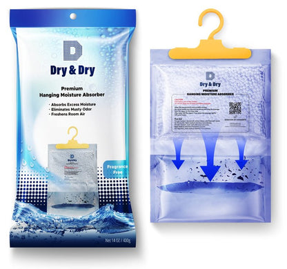 Dry & Dry 10 Pack[7 OZ] Premium Moisture Absorbers Dehumidifiers for Basement Dehumdifiers for Bedroom Small Dehumidifiers - Moisture Absorber