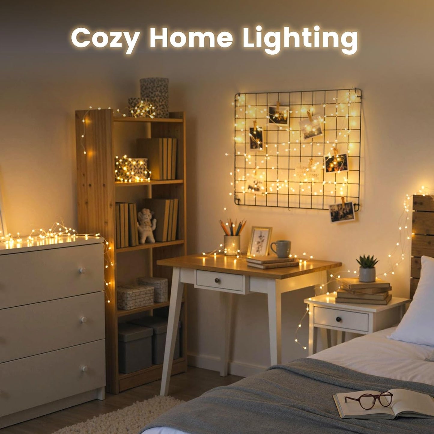 15 Pack 7Ft 20 DomeStar Fairy Lights Battery Operated, LED Waterproof String Lights Wire Firefly Starry Moon Light