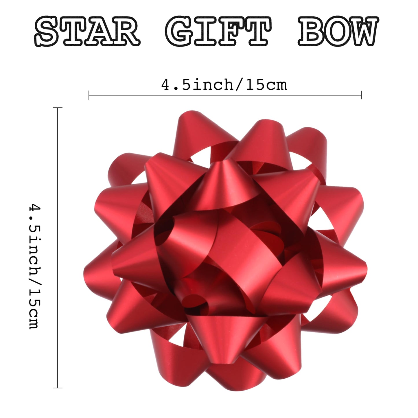 12Pcs Large 4.5 Inch Star Gift Bows for Gift Wrapping and Presents, Christmas Bows,for Parties, Birthdays, Weddings or Other Holidays. (Red)