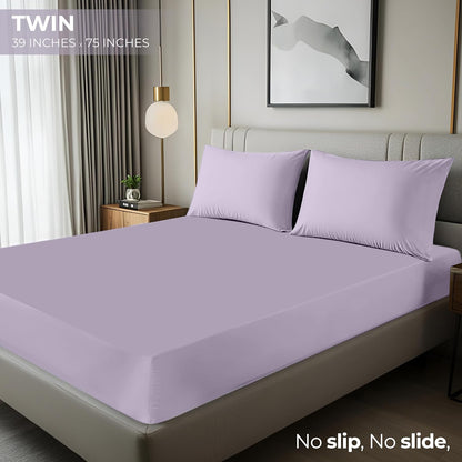 Utopia Bedding Twin Fitted Sheet - Soft Microfiber - Deep Pocket - Fade Resistant - Lavender Color