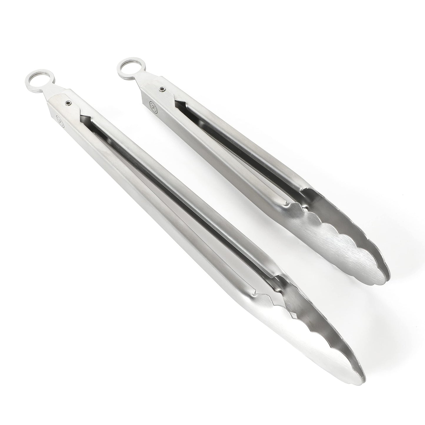 Martha Stewart Richburn 2-Piece Stainless Steel Tongs Set – 12-Inch and 9-Inch Kitchen Tongs for Grilling, Serving, and Cooking