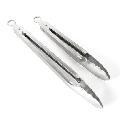 Martha Stewart Richburn 2-Piece Stainless Steel Tongs Set – 12-Inch and 9-Inch Kitchen Tongs for Grilling, Serving, and Cooking