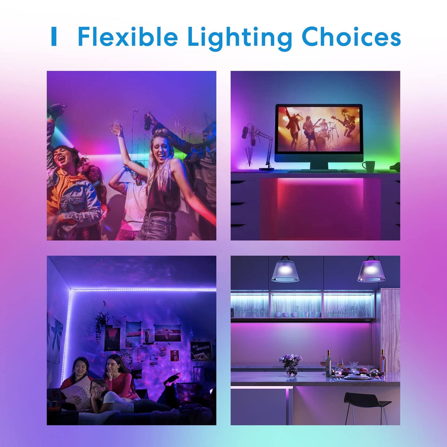 meross Smart LED Strip Lights Works with Apple HomeKit, 16.4ft WiFi RGB Strip, Compatible with Siri, Alexa&Google and SmartThings, App Control, Color Changing Led Strips for Bedroom, TV