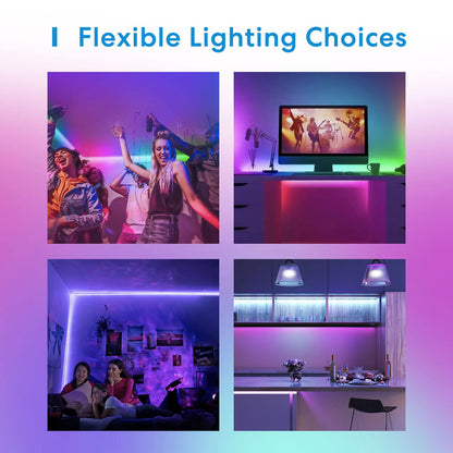 meross Smart LED Strip Lights Works with Apple HomeKit, 16.4ft WiFi RGB Strip, Compatible with Siri, Alexa&Google and SmartThings, App Control, Color Changing Led Strips for Bedroom, TV