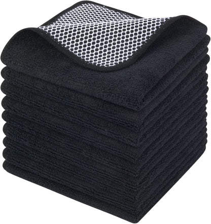 12inchx12inch 9 Pack) KinHwa Kitchen Washcloths for Dishes Absorbent Microfiber Dish Cloths Quick Dry Dish Rags