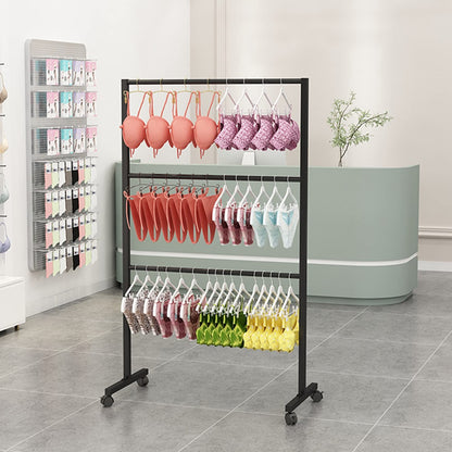 Coat Rack Garment Rack With Wheels, For Clothing Store - Underwear Display Rack, Bra Rack - Commercial Free Standing Hanger For Bikini, Swimwear, Lingerie
