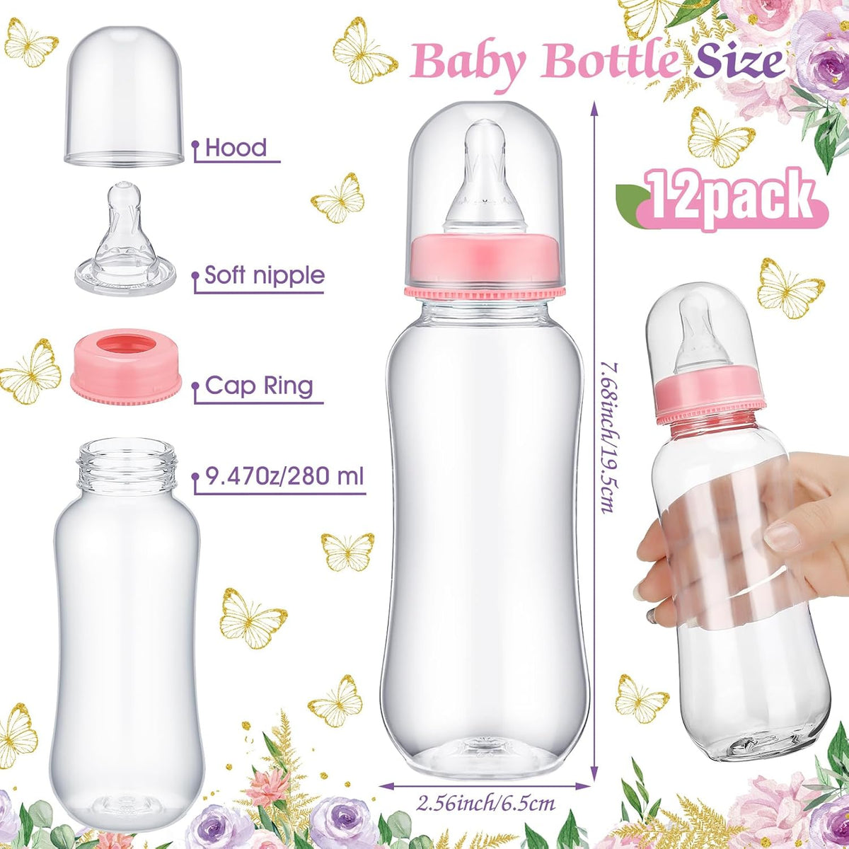 Sherr 12 Sets Pcs Safari Baby Shower Bottle Sign Wooden Jungle Animal Gift Gender Reveal Favors Bottles