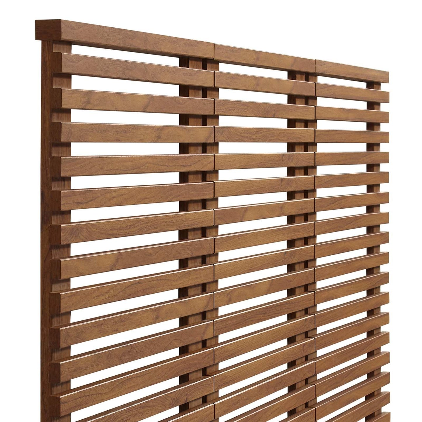 Modway Render Mid-Century Modern Wall-Mount Headboard in Walnut, Queen (U.S. Standard)