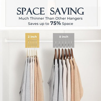 HOUSE DAY Velvet Hangers - 60 Pack Non-Slip Heavy Duty Felt Hangers for Coats | Premium Slim Design with 360° Rotating Hook