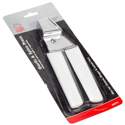 Chef Craft Classic Garlic and Spice Press, 6.88 inch, White and Chrome