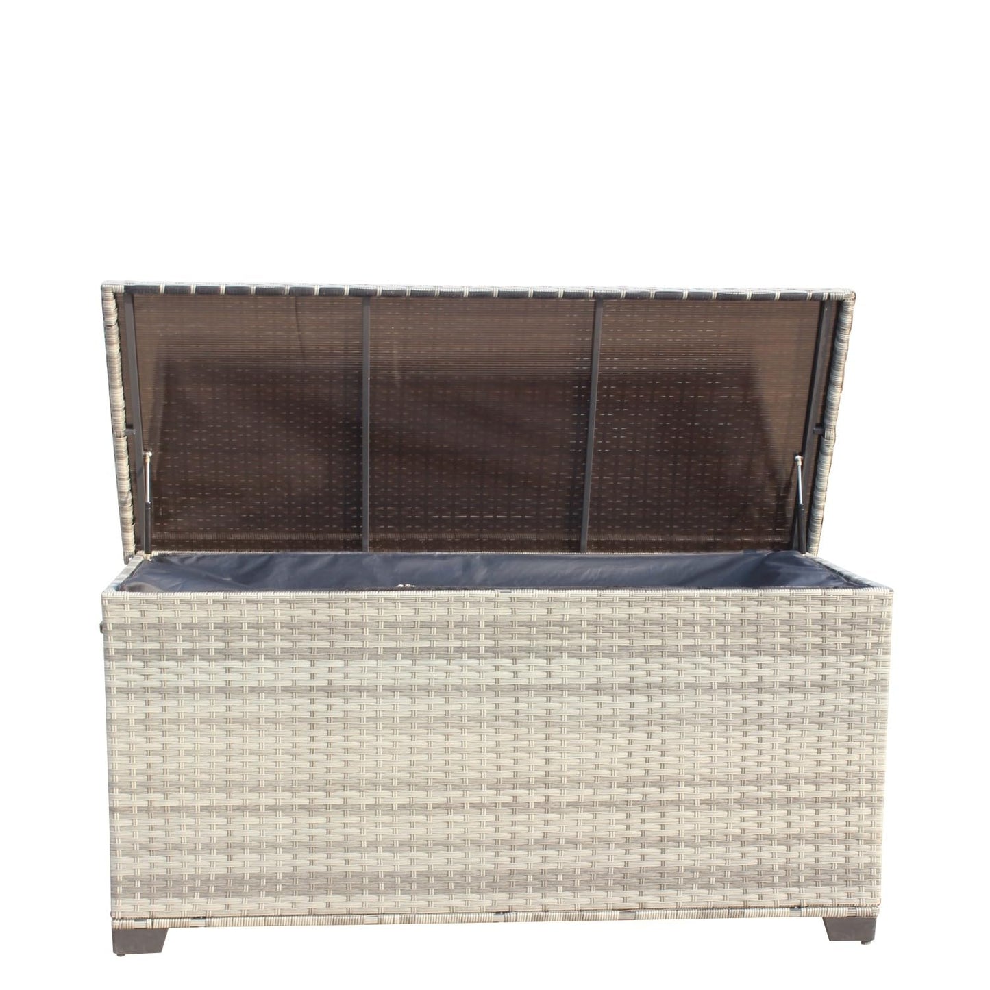Geelife Wicker Patio Furniture Storage Box Grey