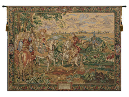 C Charlotte Home Furnishings Inc La Prise de Lille II Belgian Tapestry Wall Hanging | Viscose Cotton and Polyester Blend Wall Art | 53 in. x 98 in | Home Decor Accents