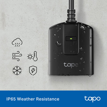 Tapo Outdoor Smart Dimmer Plug for Outdoor Lights, Matter, App Control, IP65 Weather Resistant, Works with Siri, Alexa, Google, ETL Certified, Energy Monitoring,150WLED/CFL, 2.4GHZ WiFi Only, P430M